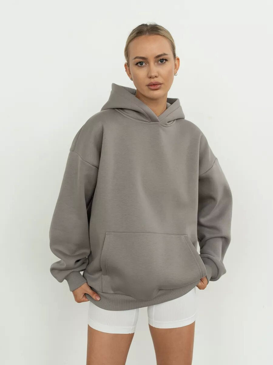 Großer Damen Hoodie Kuschelig Weich Mit Kängurutasche