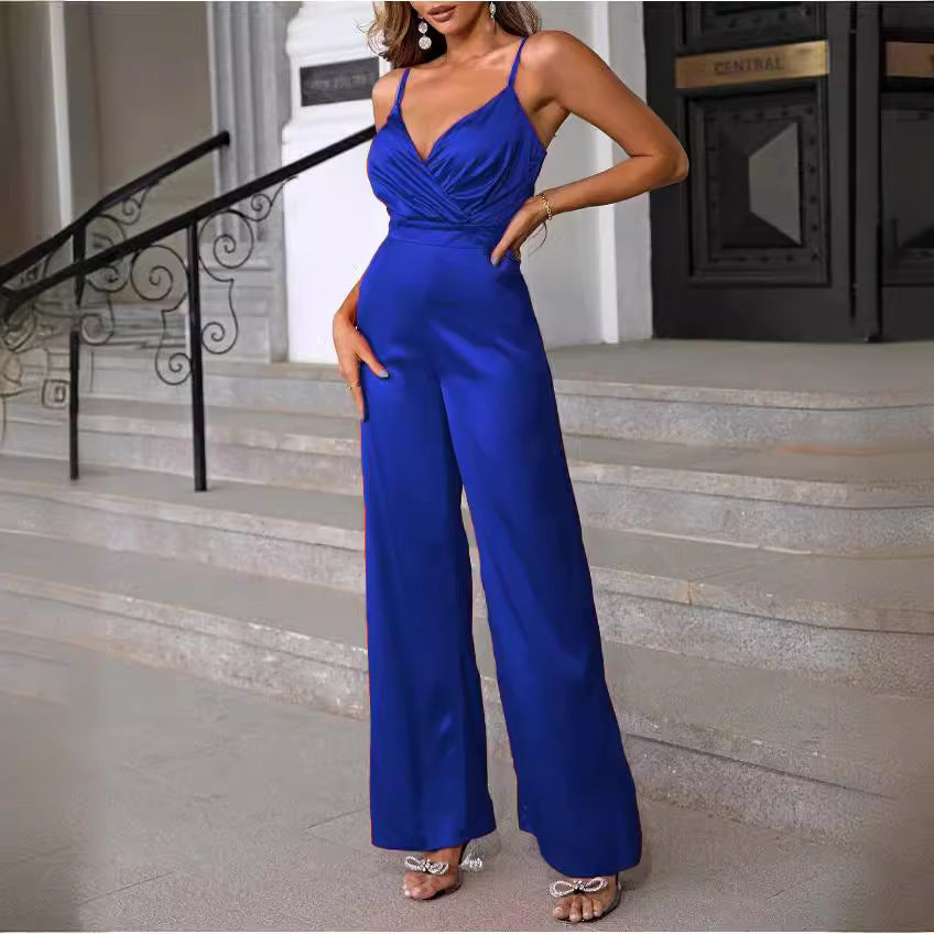 Damen Jumpsuit Elegant Schmal Schulter Schnitt