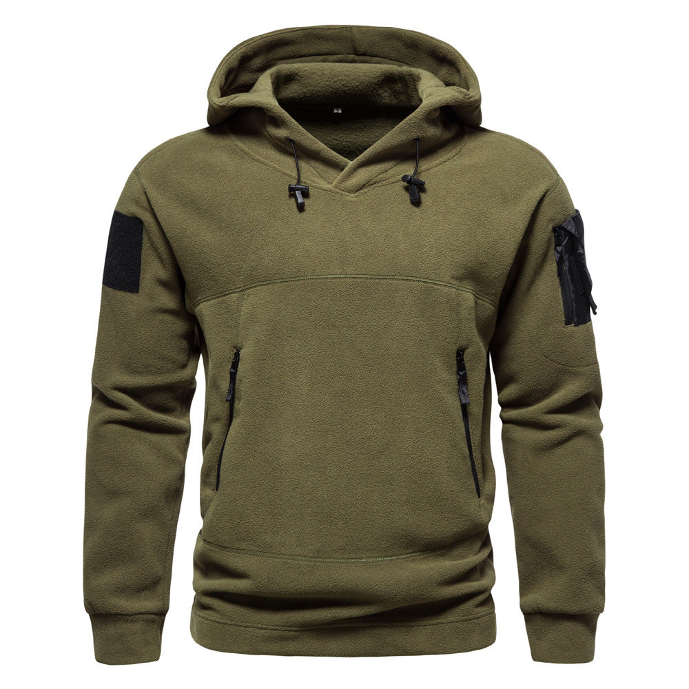 Herren Fleece Hoodie Modern mit Reißverschlusstaschen