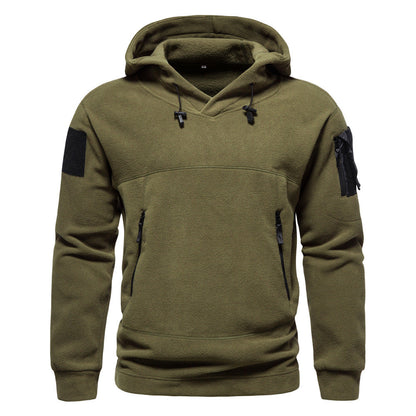 Herren Fleece Hoodie Modern mit Reißverschlusstaschen