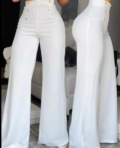 Elegante Damen Palazzo Hose Hoch Taille