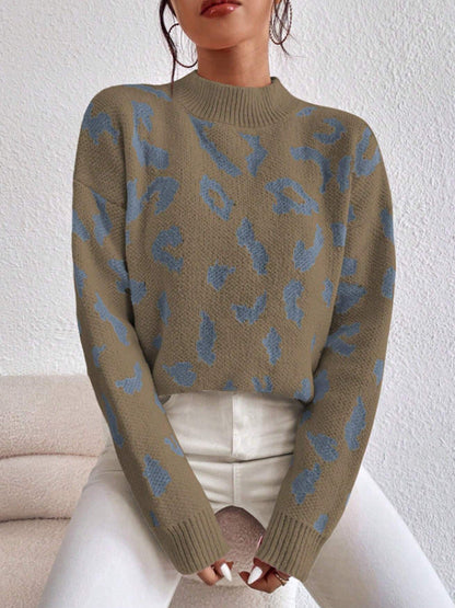 Damen Pullover Tiermuster Bequem Elegant