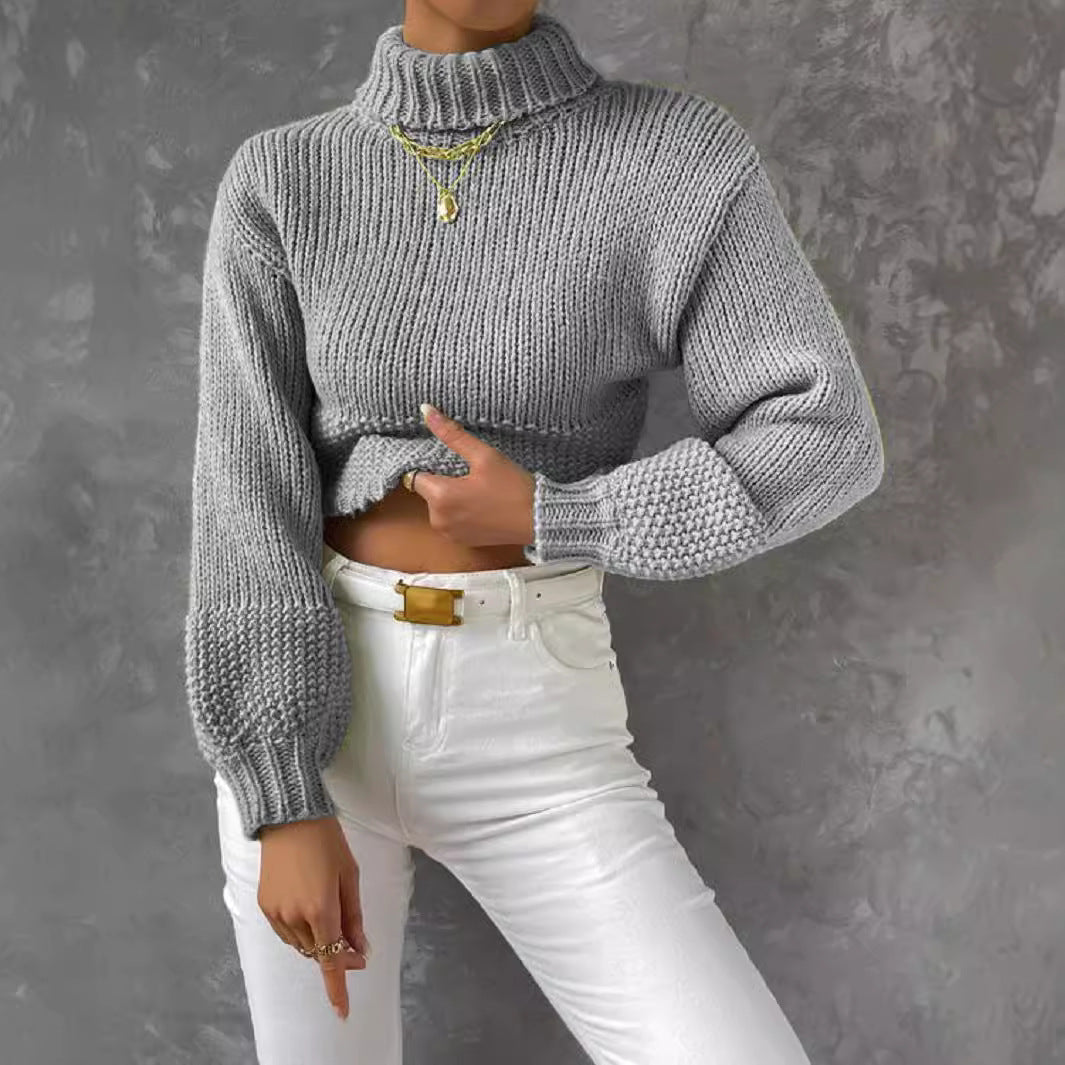 Damen Pullover Modern Voluminöse Ärmel - IdealeKleiden