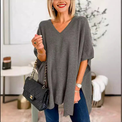 Damen Pullover Weich Oversized Geschnitten - IdealeKleiden