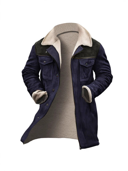 Herren Lederjacke Teddyfütterung Elegant Modern