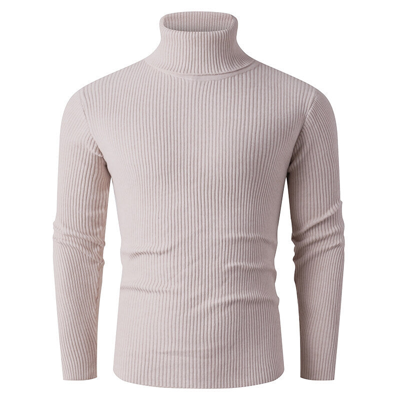 Herren Strickpullover Rollkragen Gerippt Elegantes Design