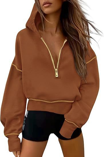 Damen Stylisher Kapuzenpullover Reißverschluss Durchgehend Modern