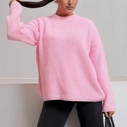 Damen Pullover Grobstrick Lässig Modern