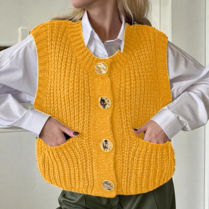 Große Strickweste Wollmischung Übergröße