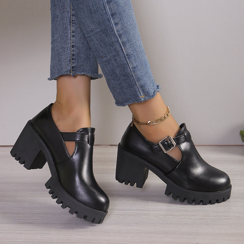 Damen High Heels Stilettos mit Chic Schnalle und rutschfester Sohle
