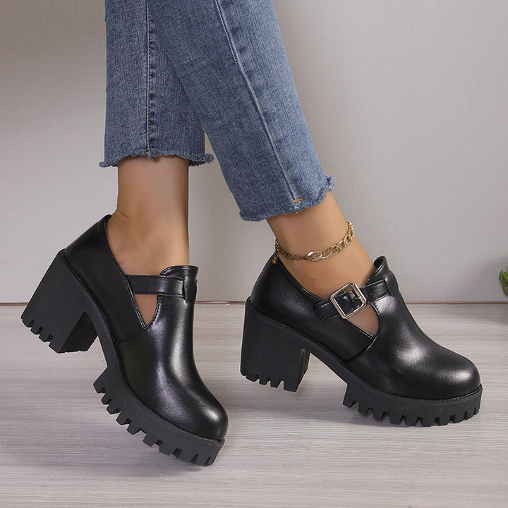 Damen High Heels Stilettos mit Chic Schnalle und rutschfester Sohle
