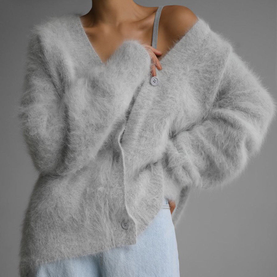 Weicher Damen Cardigan Kuschel Look