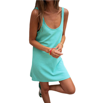 Sommerkleid Damen Elegant V-Ausschnitt Leicht