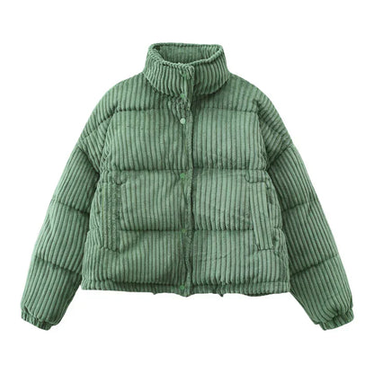 Modische Damen Winterjacke Cord Stil