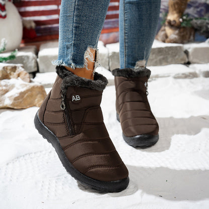 Damen Winterstiefel Warm Praktisch Reißverschluss