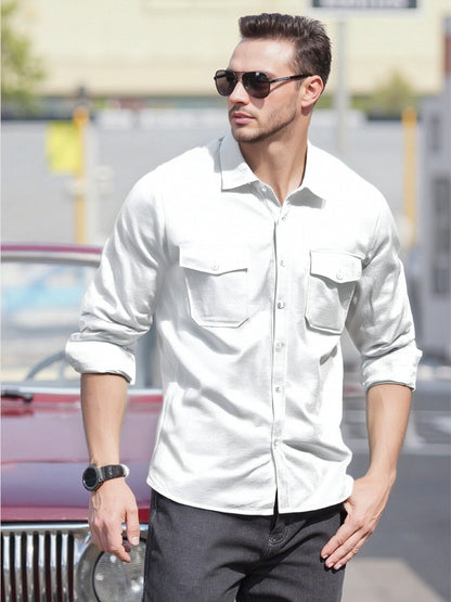 Herren Langarmhemd Modern Entspannt