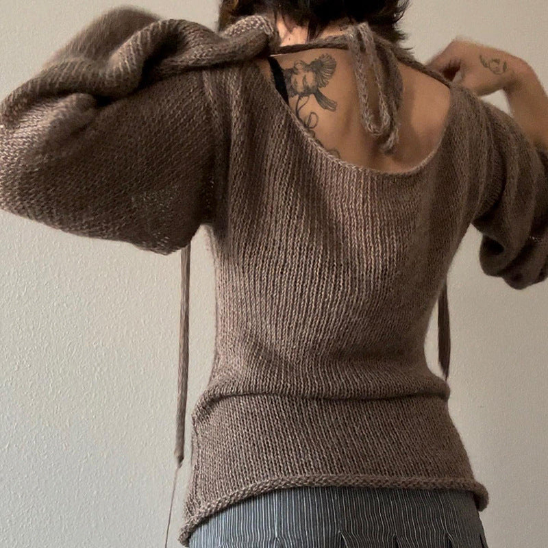 Elegante Strickpullover Damen Spitze Detail - IdealeKleiden