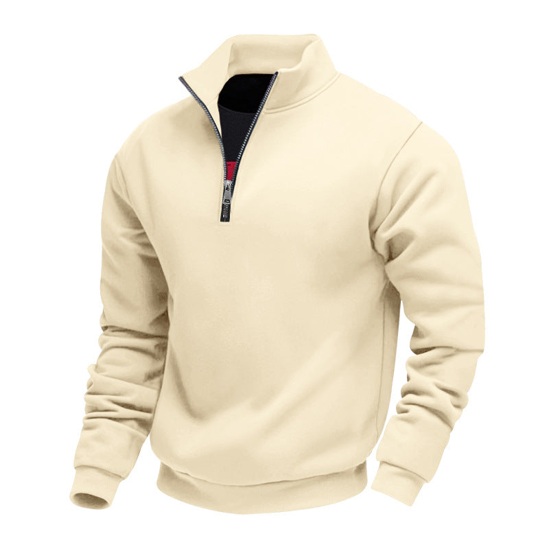 Herren Fleece Pullover Stehkragen Warm
