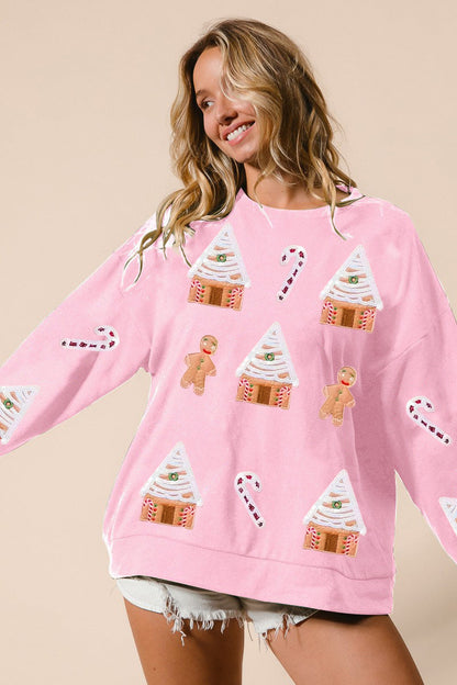 Weihnachtskleid Glitzer Pailletten Top
