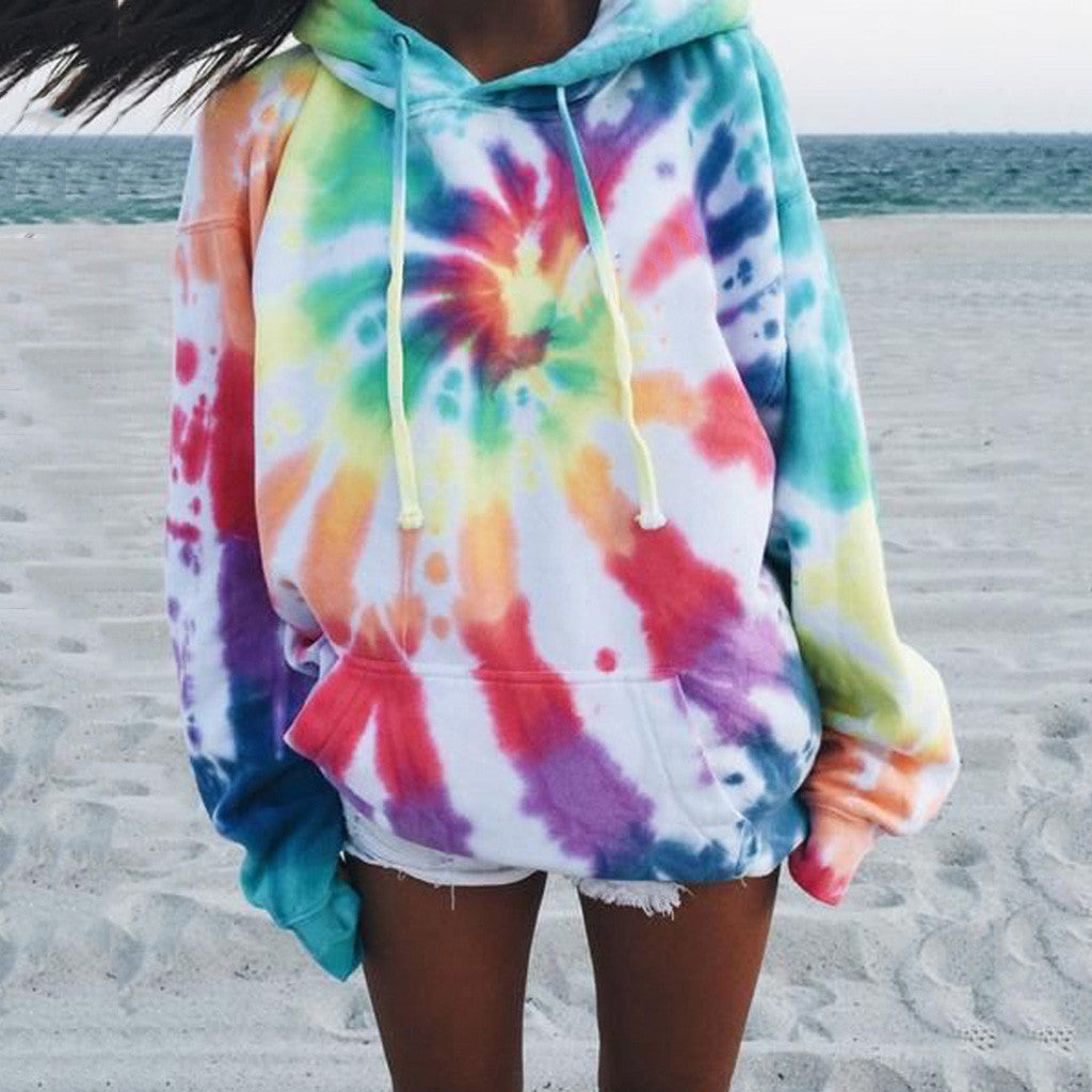 Damen Pullover Lässig Tie-Dye Design Trendy