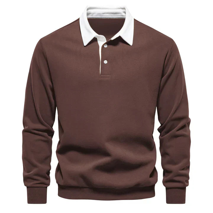 Herren Polo Langarm Klassisch Elegent