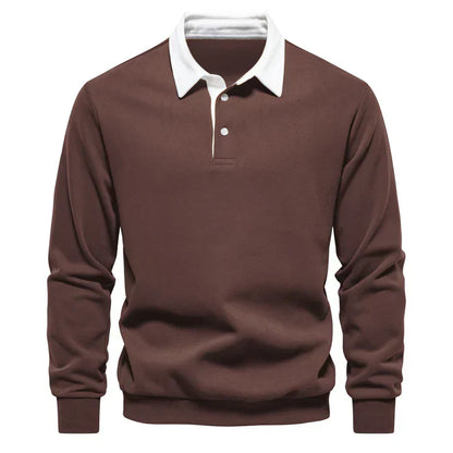 Herren Polo Langarm Klassisch Elegent