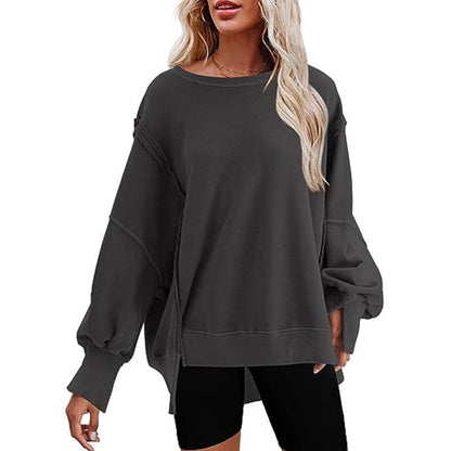 Damen Oversized Pullover Bequem Lässig Weite Ärmel