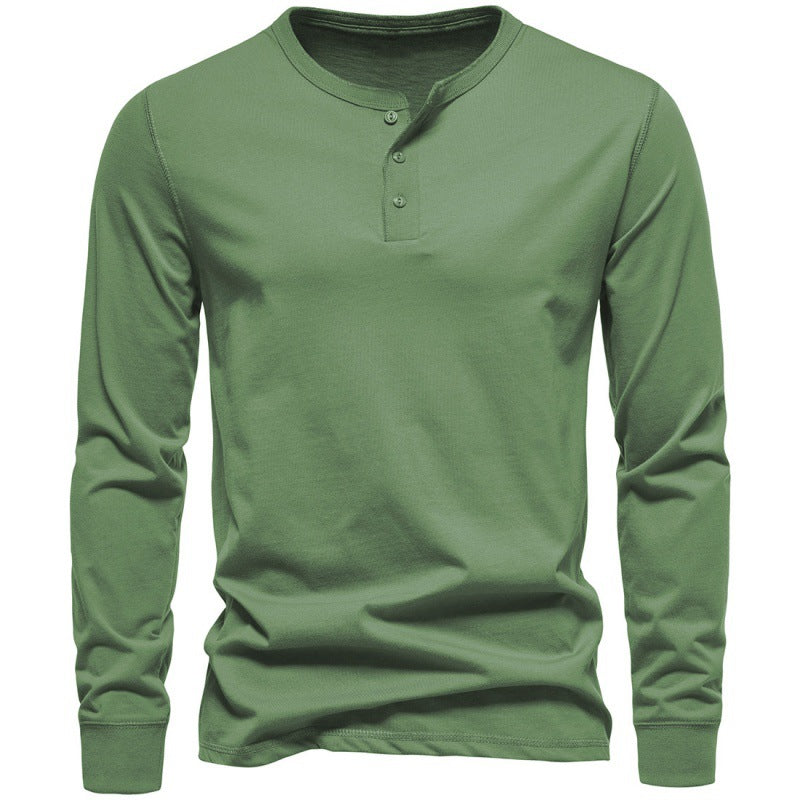 Herren Langarmshirt Modern Knopfverschluss Elegant