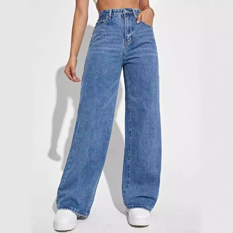 Damen Jeans Hose Bequem Lässig Schnitt - IdealeKleiden