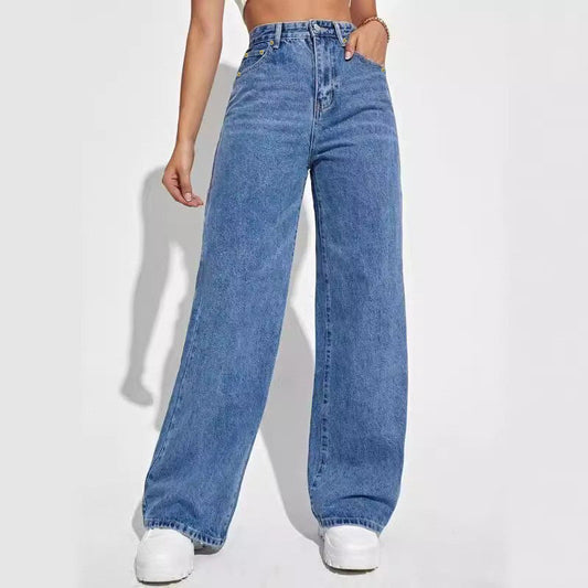 Damen Jeans Hose Bequem Lässig Schnitt - IdealeKleiden