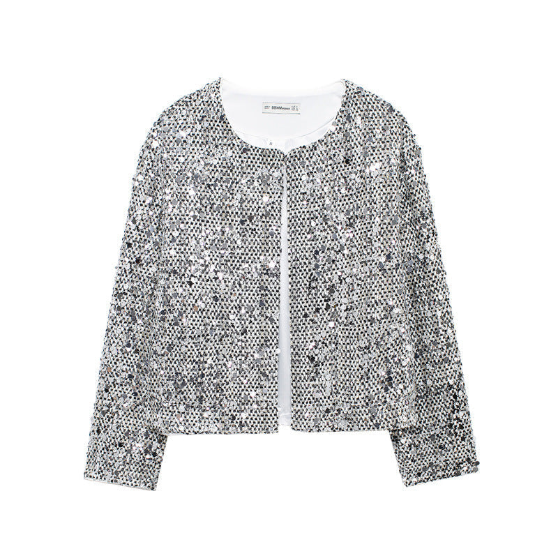 Glitzerjacke Damen Party Schimmer Effekt