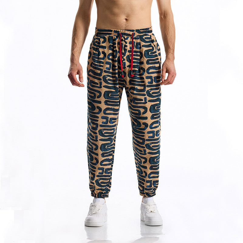 Herren Freizeithose Bunt Gemustert Elastisch