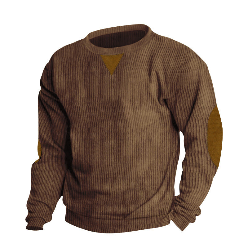 Herren Pullover Modern Strick Design Ellenbogen Patches
