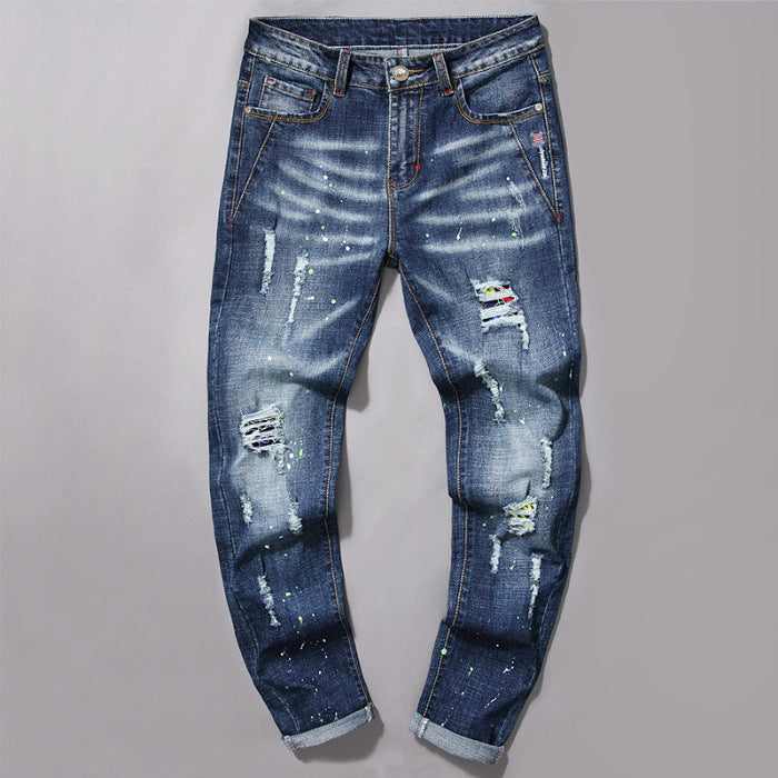 Herren Casual Jeans Bunt Farbenfroh Design
