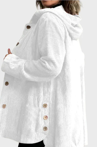 Praktische Winterjacke Kapuze und Knöpfe
