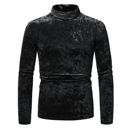Herren Rollkragenpullover Samt Elegant Modern