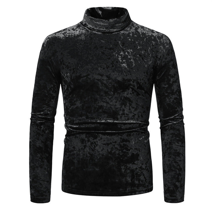 Herren Rollkragenpullover Samt Elegant Modern