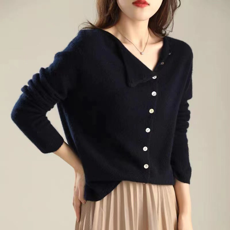 Eleganter Langarm-Pullover mit Knöpfen Damen