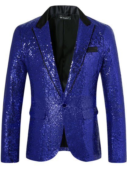 Herren Pailletten Blazer Elegant Abendwear
