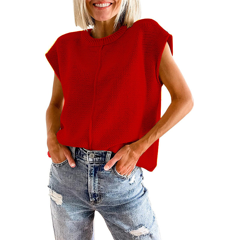 Damen Stricktop Elegant Oben
