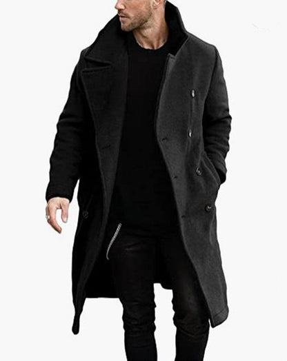 Herren Wollmantel Modern Doppelrevers Stil