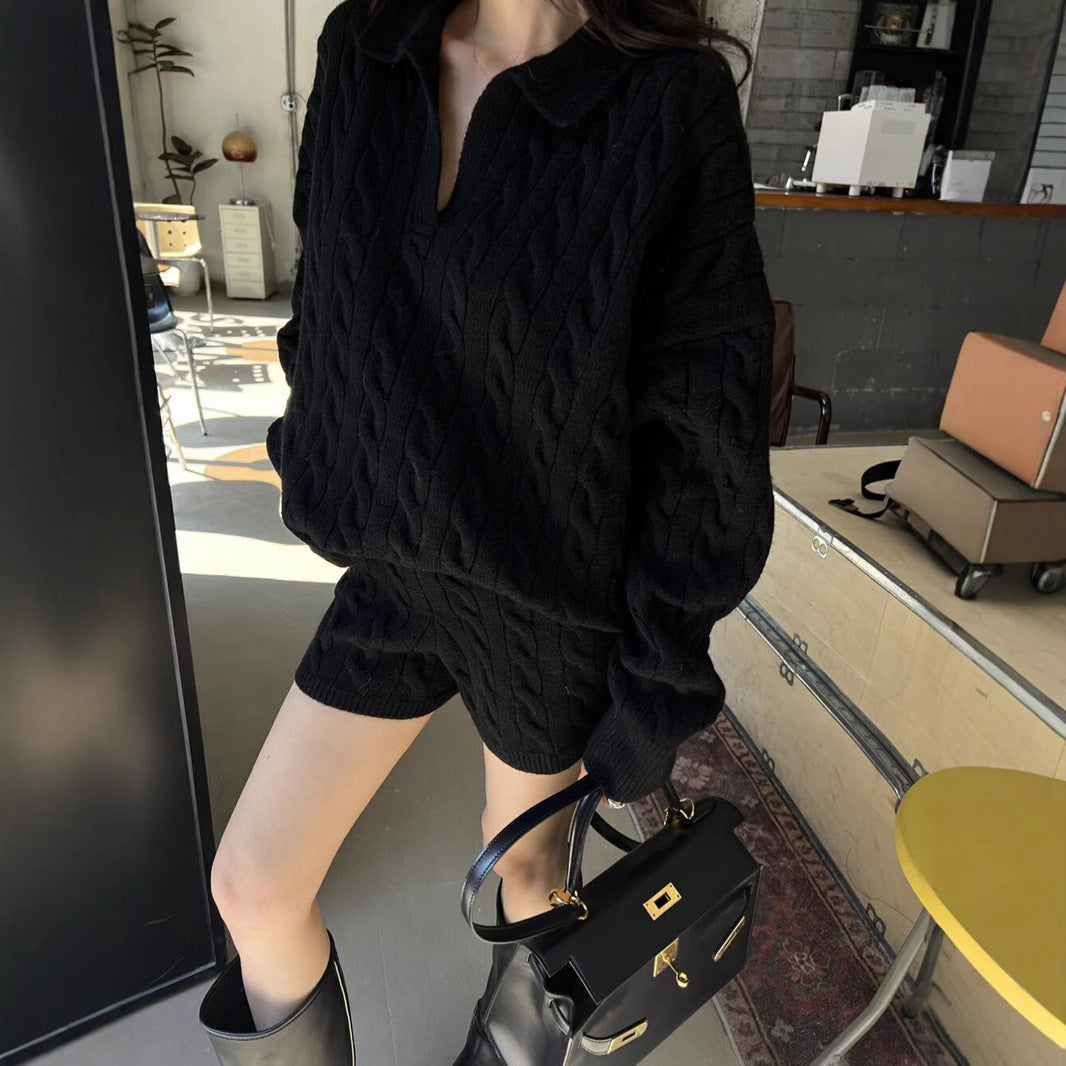 Klassisches Wollkleid Oversized Lockenmuster - IdealeKleiden