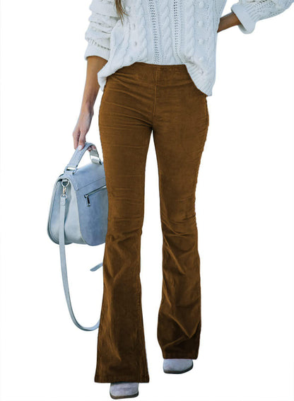 Elegante Damen Hose Samt Optik