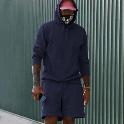 Herren Sportset Sweat Hoodie Shorts Komfort
