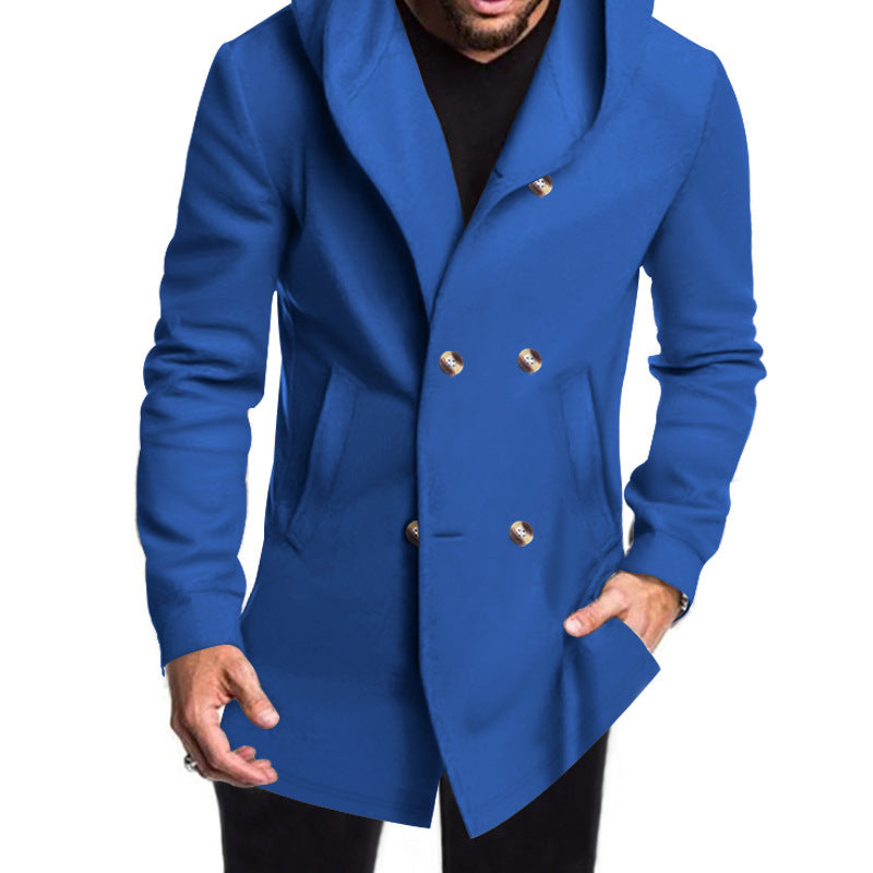 Herren Wintermantel Modern Kapuze Elegant