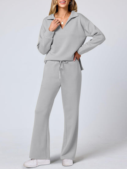 Damen Freizeitanzug Elegant V-AusschnittLocker Schnitt