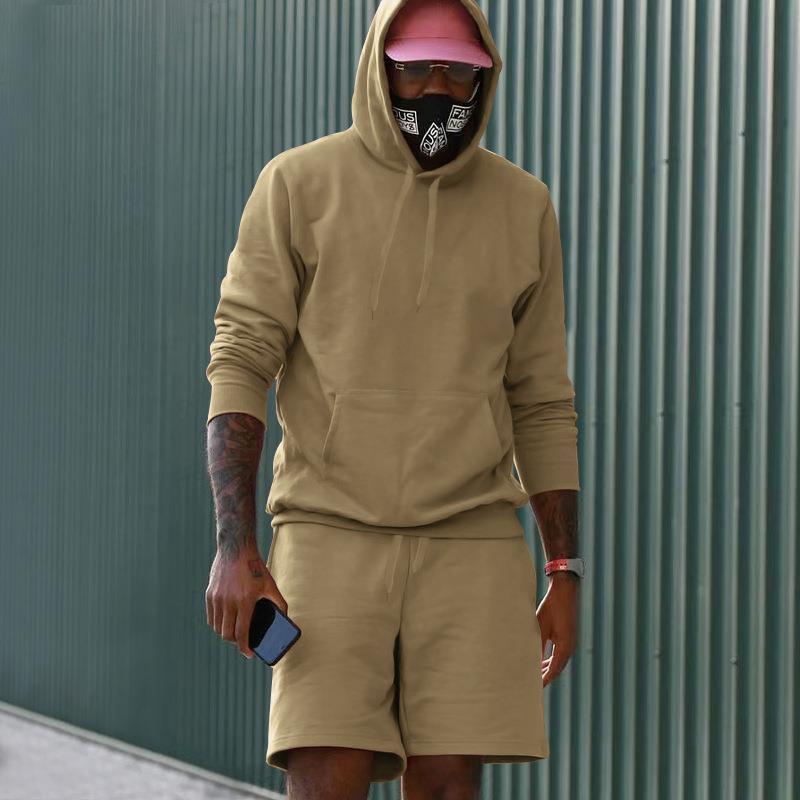 Herren Sportset Sweat Hoodie Shorts Komfort