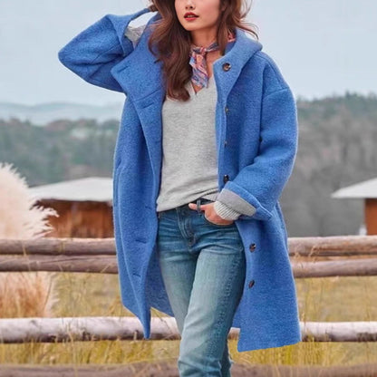 Damen Wintermantel Langärmlig Bequem Stylish - IdealeKleiden