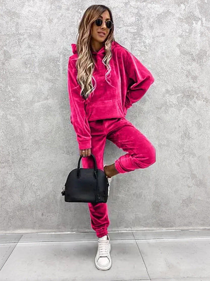 Damen Fleece Set Weich Hochkragen Elastisch