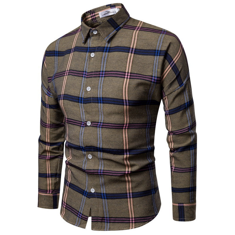 Herren Flanellhemd Kariert Modern Bequem